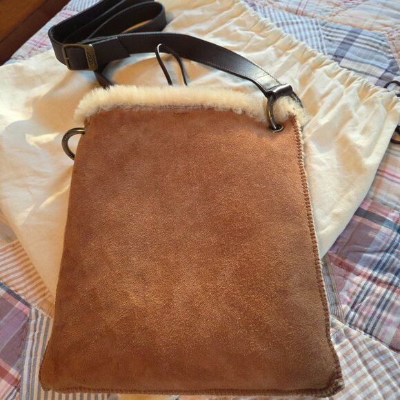 Ugg Australia Shearling Sherpa Crossbody Bag Brown - Picture 2 of 4